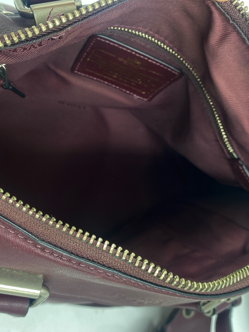 Coach Ace Glovetanned Leather Satchel Oxblood Maroon Purse Shoulder Handbag - Picture 11 of 14